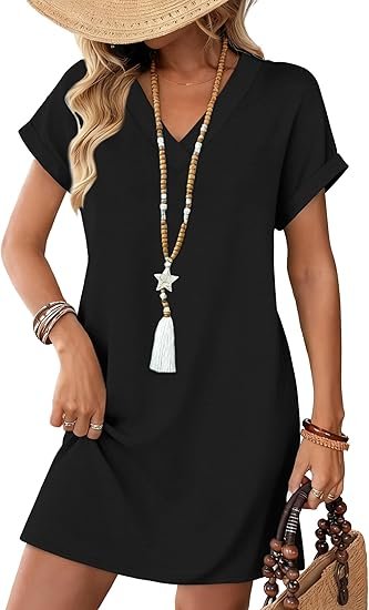 Wiholl casual midi t-shirt beach dress